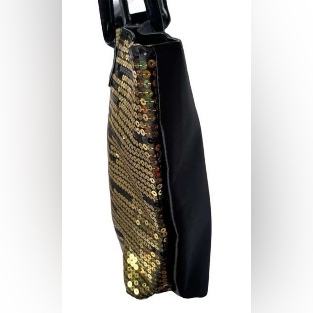 🆕 VENUS Black & Gold Sequined Tote Bag - Picture 4 of 7